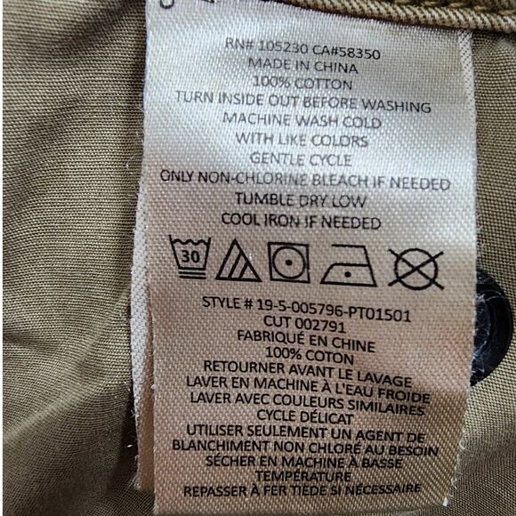 CURRENT/ELLIOTT Pants Womens 24 Tan Khaki Melia High Rise Cotton Canvas Preppy - Picture 4 of 9